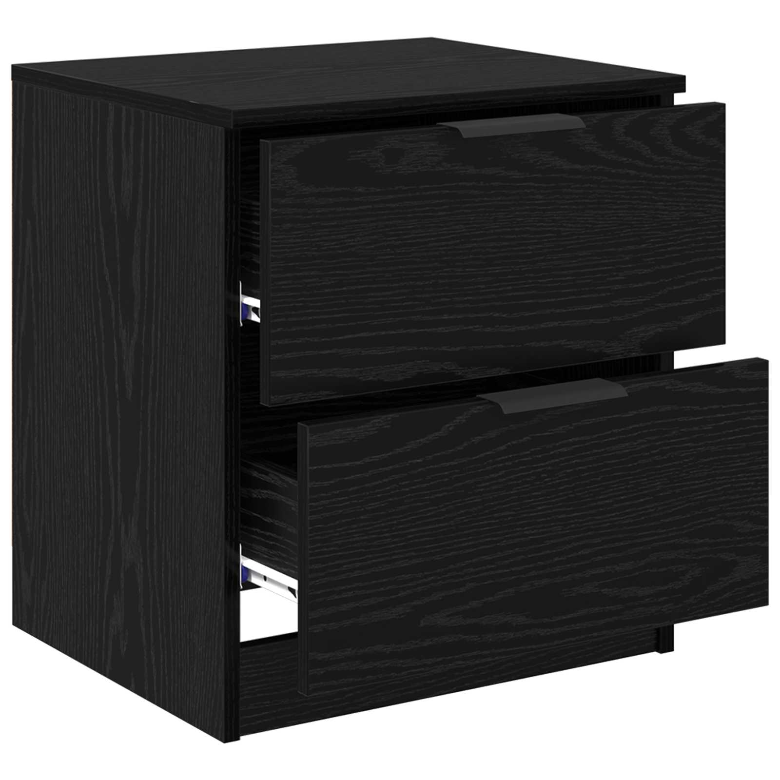 Noćni ormar 2 pcs Crni hrast 45 x 39 x 50cm Konstruirano drvo