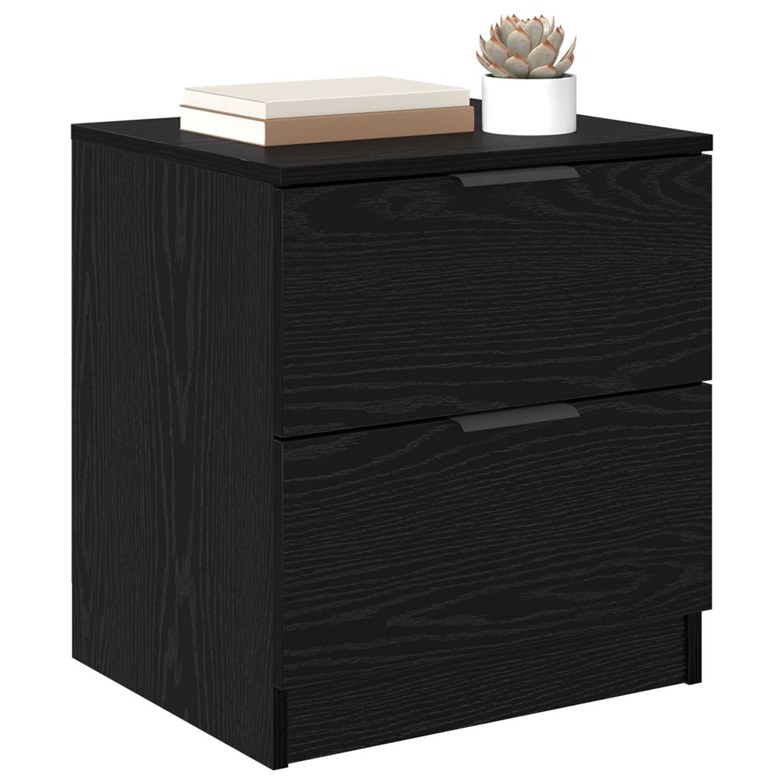 Noćni ormar 2 pcs Crni hrast 45 x 39 x 50cm Konstruirano drvo