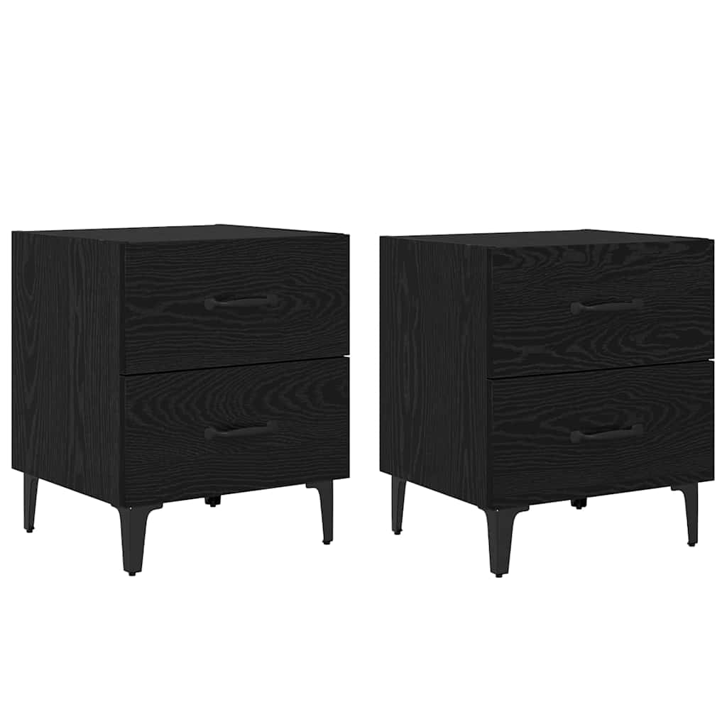Ormarić za krevet s ladicama 2 pcs Crni hrast 40 x 35 x 47,5 cm