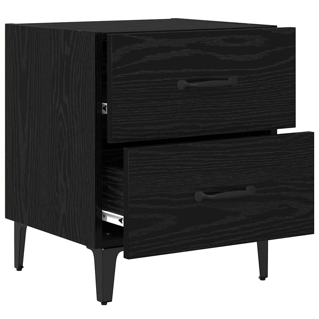 Ormarić za krevet s ladicama 2 pcs Crni hrast 40 x 35 x 47,5 cm
