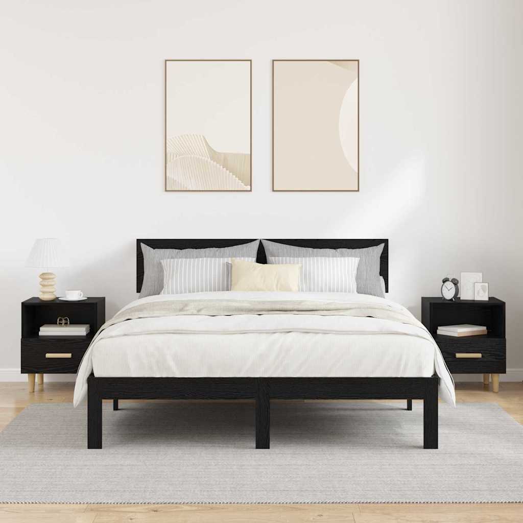 Noćni ormar 2 pcs Crni hrast 40 x 35 x 47 cm Konstruirano drvo