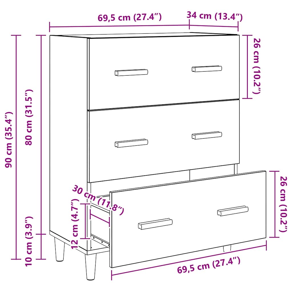 Kreveta Staro drvo 69,5 x 34 x 90 cm Konstruirano drvo