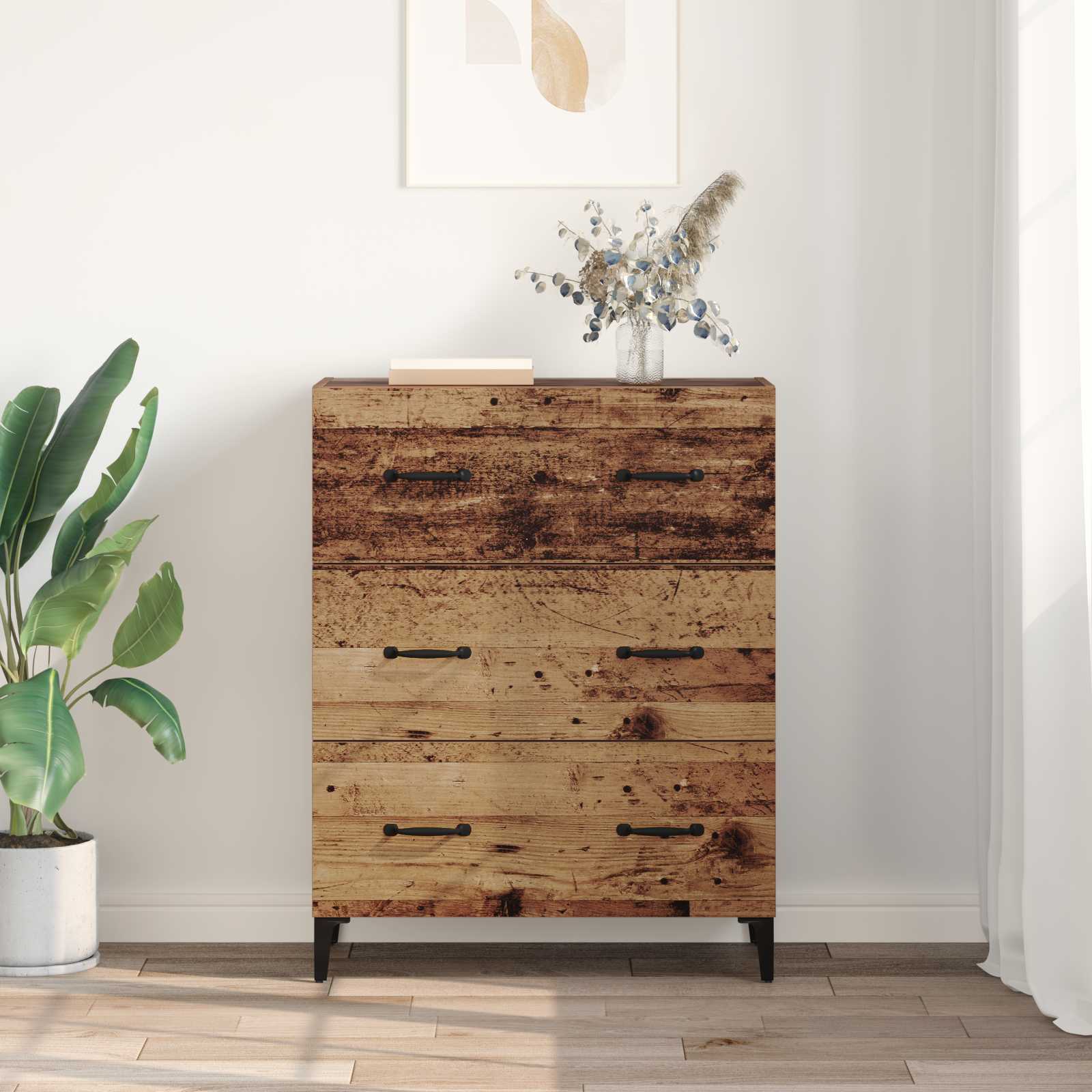 Kreveta Staro drvo 69,5 x 34 x 90 cm Obrađeno drvo i čelik