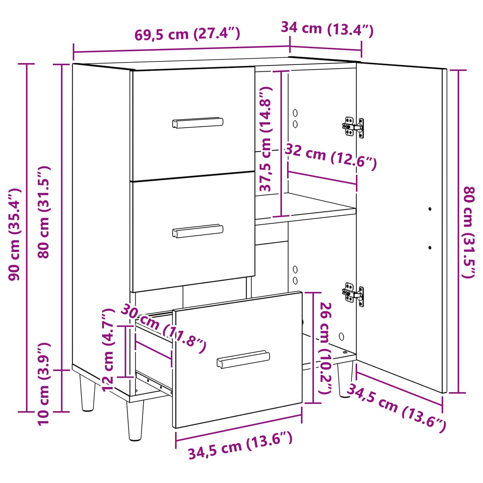 Kreveta Staro drvo 34 x 69.5 x 90 cm Konstruirano drvo