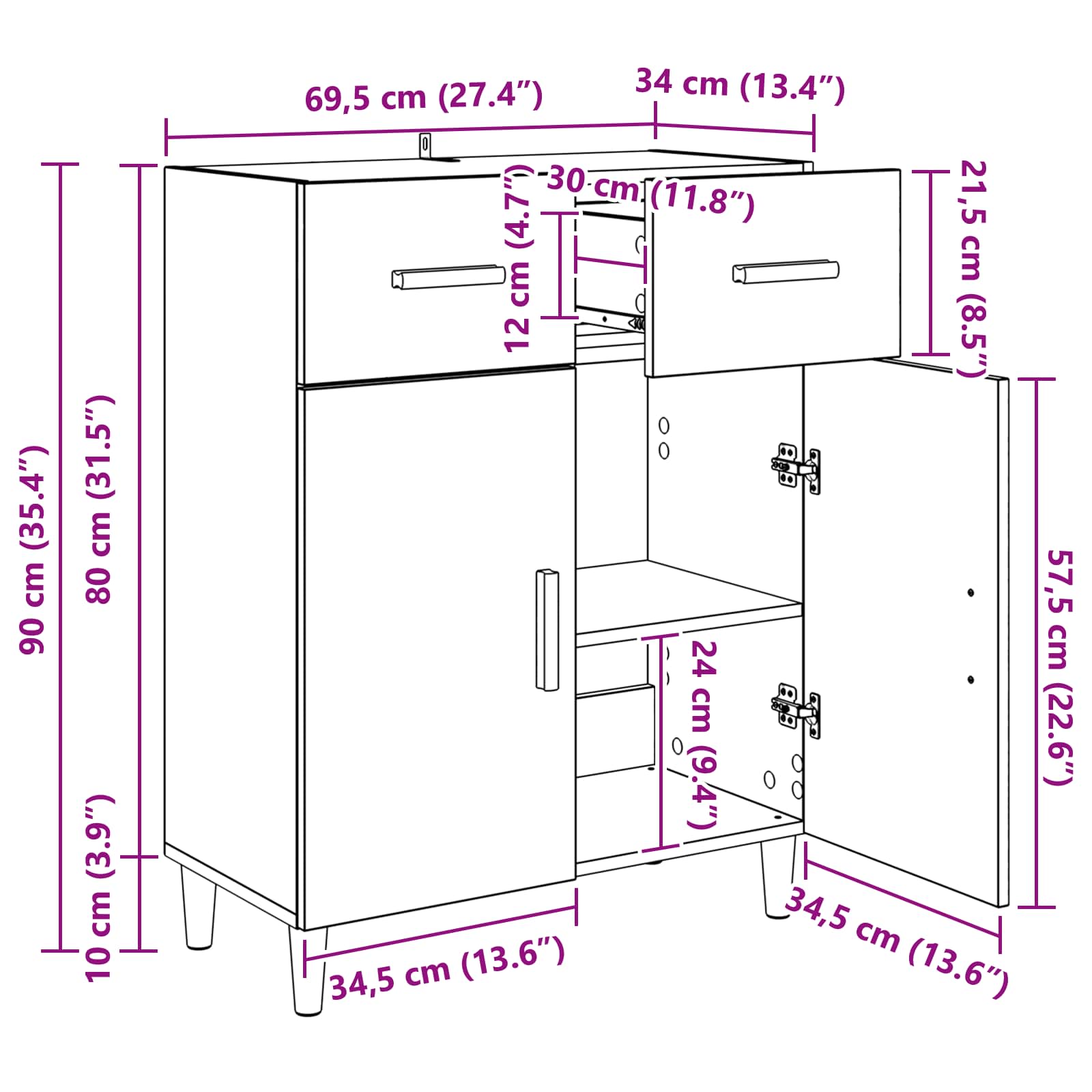 Kreveta Staro drvo 34 x 69.5 x 89 cm Konstruirano drvo
