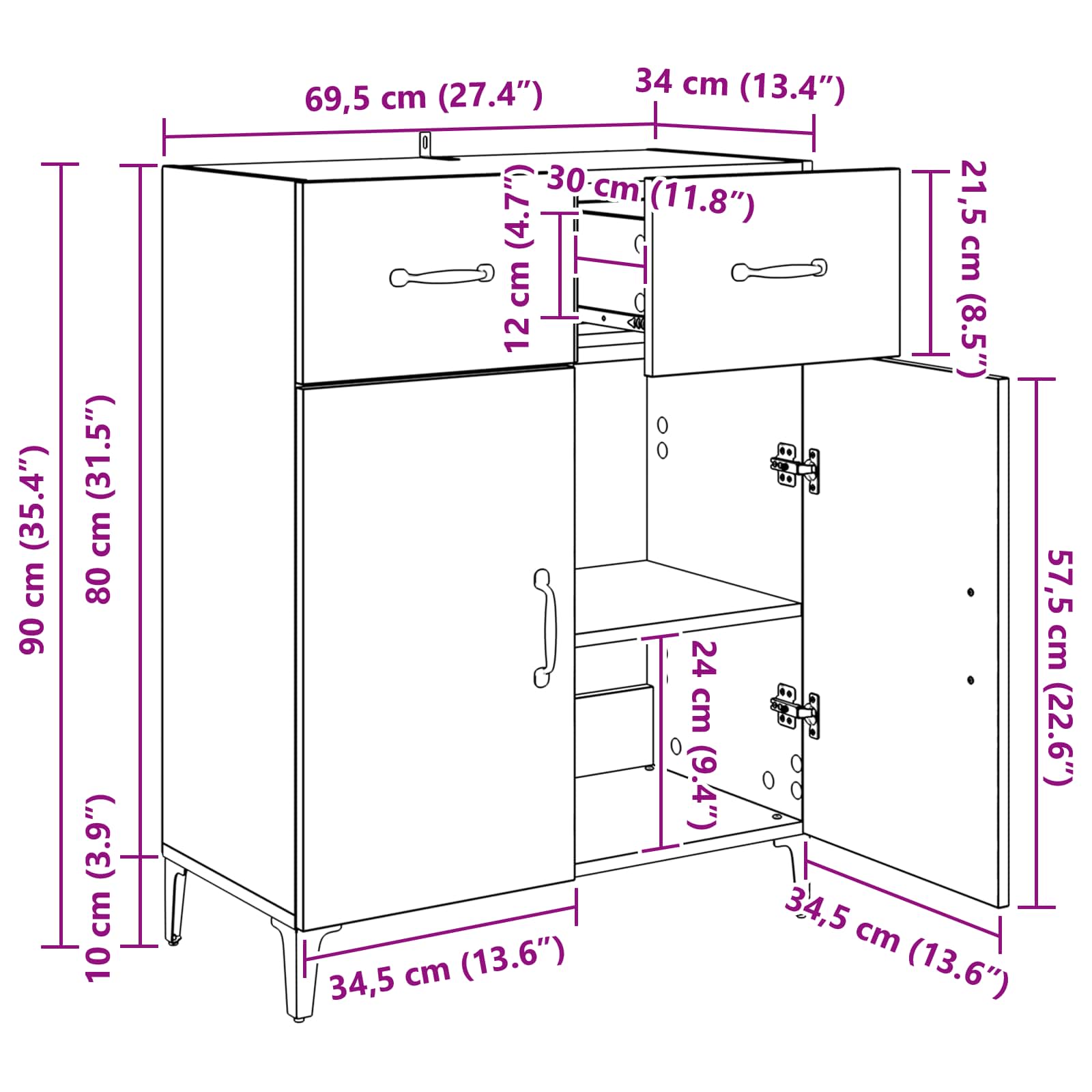 Kreveta Umjetnički hrast 69,5 x 34 x 90 cm Konstruirano drvo