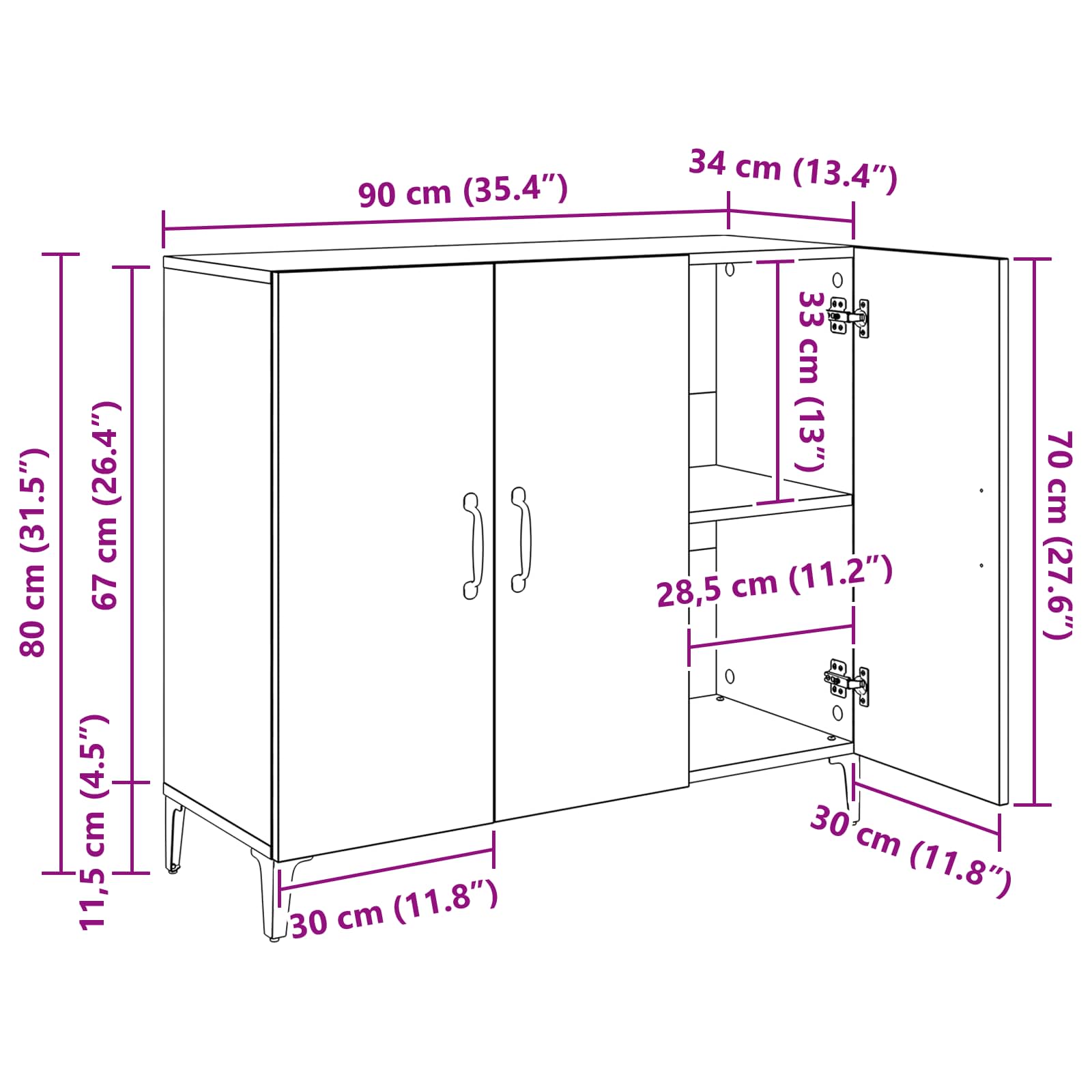 Kreveta Crni hrast 34 x 90 x 80 cm Konstruirano drvo