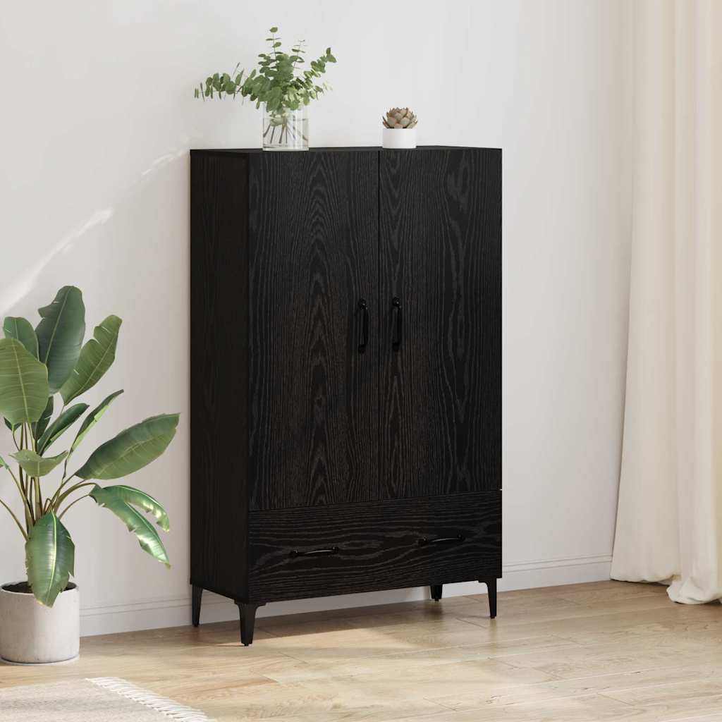Highboard Crni hrast 70 x 31 x 115 cm Obrađeno drvo i čelik