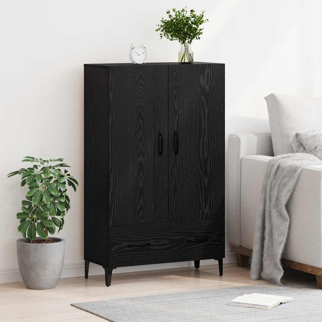Highboard Crni hrast 70 x 31 x 115 cm Obrađeno drvo i čelik