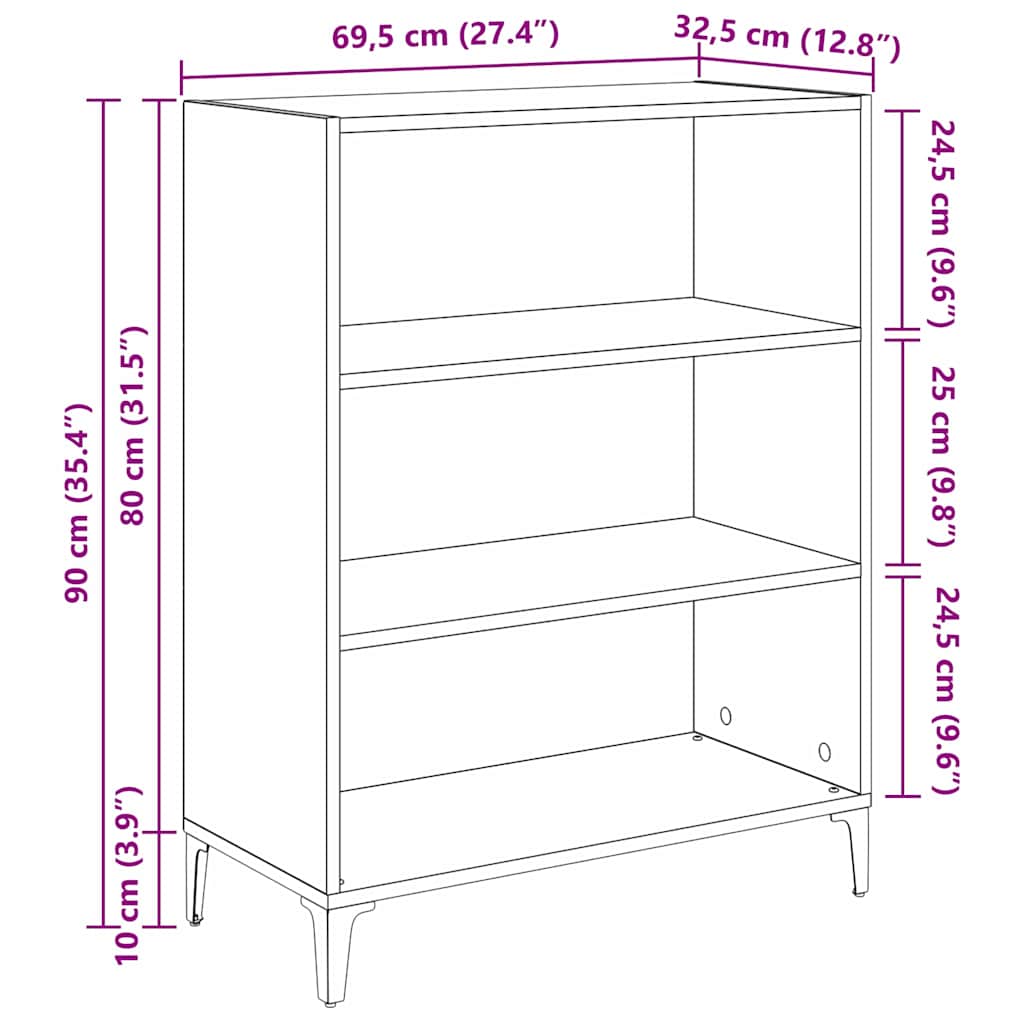 Kreveta Staro drvo 69,5 x 32,5 x 90 cm Konstruirano drvo