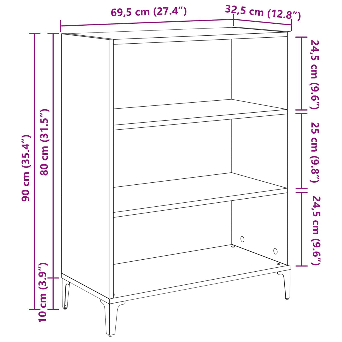 Kreveta Staro drvo 69,5 x 32,5 x 90 cm Konstruirano drvo