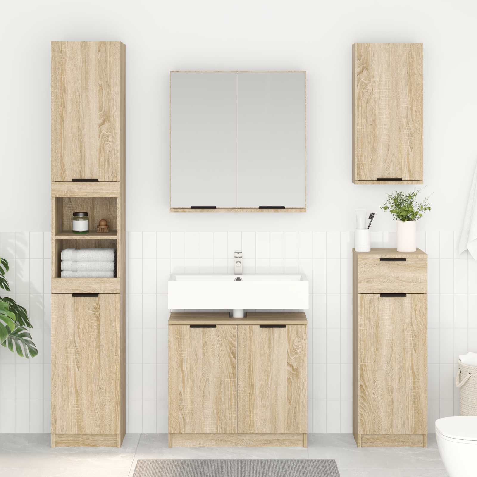 Kupaonski ormar s pohranom Sonoma hrast 64,5 x 33,5 x 59 cm