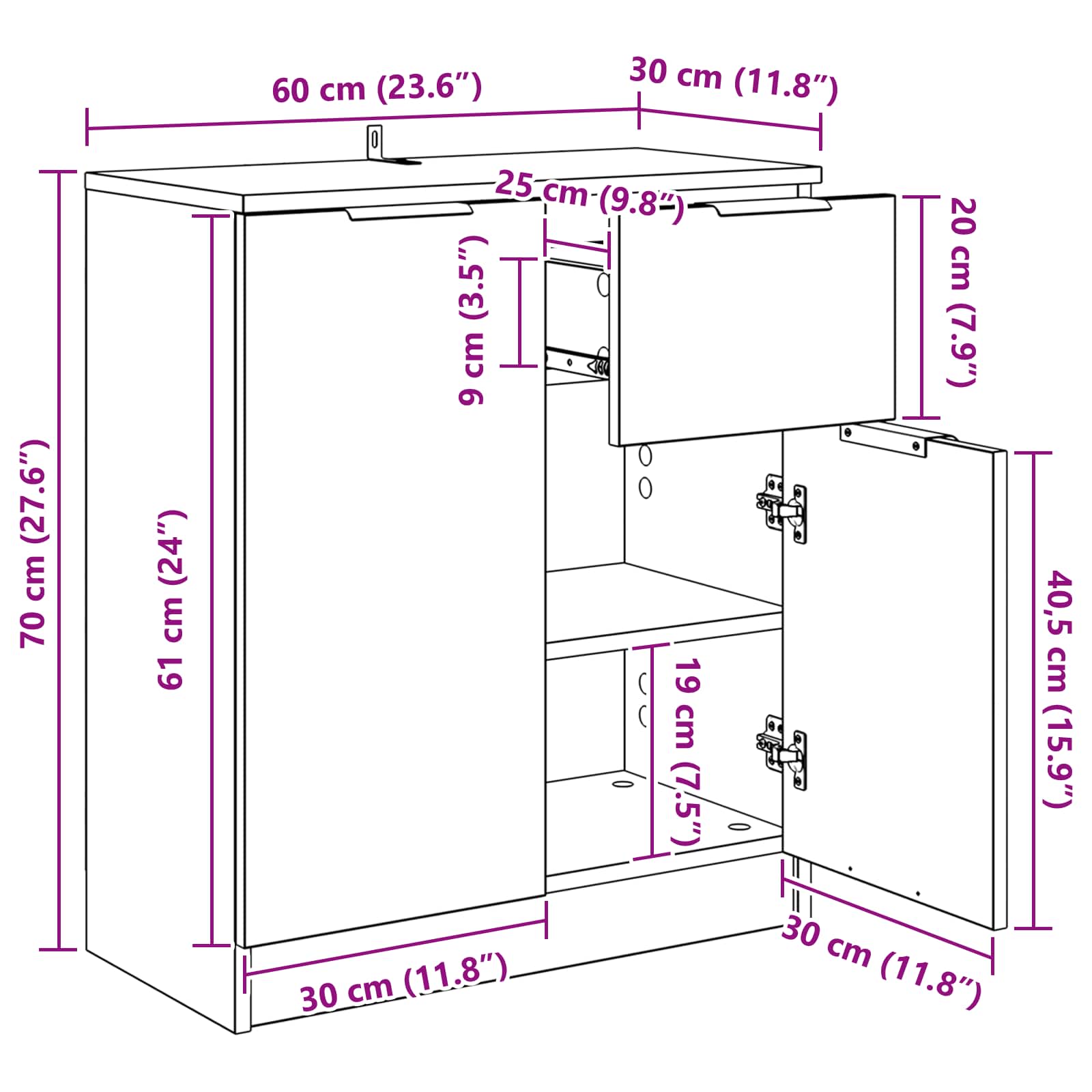 Kreveta s ladicama Staro drvo 60 x 30 x 70 cm Konstruirano drvo