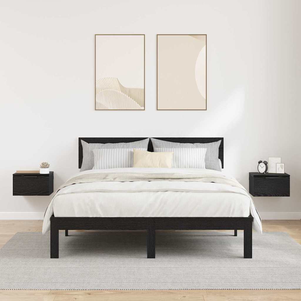 Noćni ormar 2 pcs Crni hrast 34 x 30 x 20 cm Konstruirano drvo
