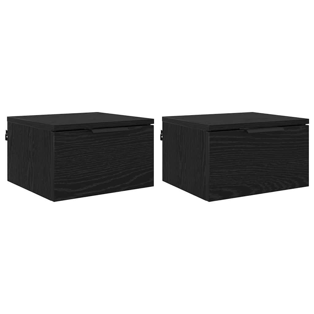 Noćni ormar 2 pcs Crni hrast 34 x 30 x 20 cm Konstruirano drvo