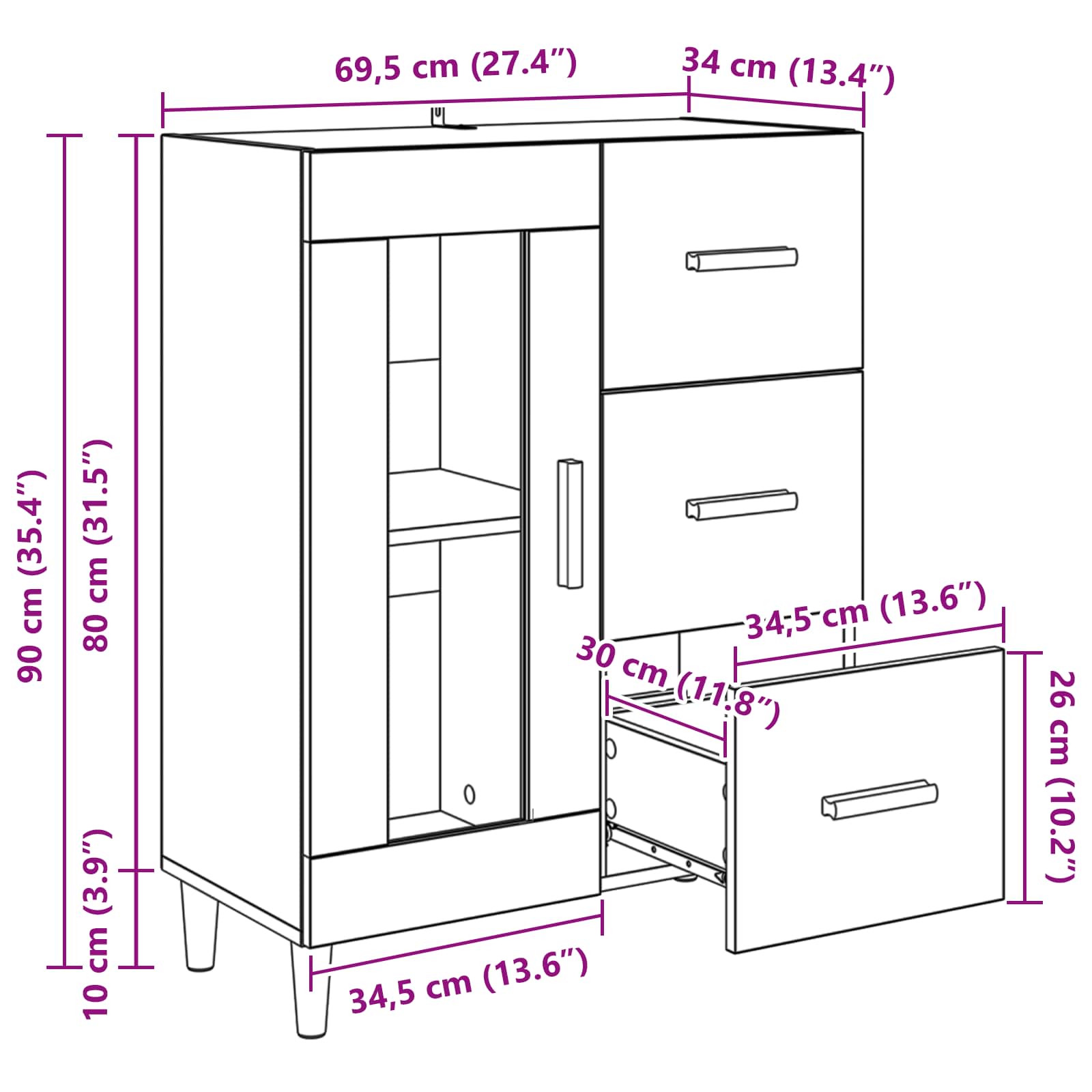 Kreveta Umjetnički hrast 69,5 x 34 x 90 cm Konstruirano drvo