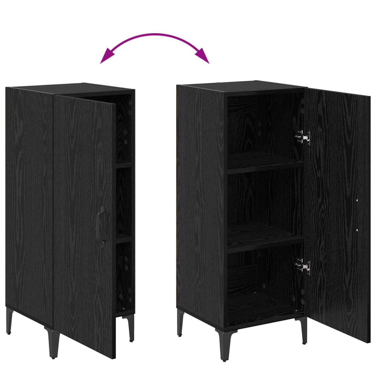 Kreveta Zidne Crni hrast 34,5 x 34 x 90 cm Konstruirano drvo