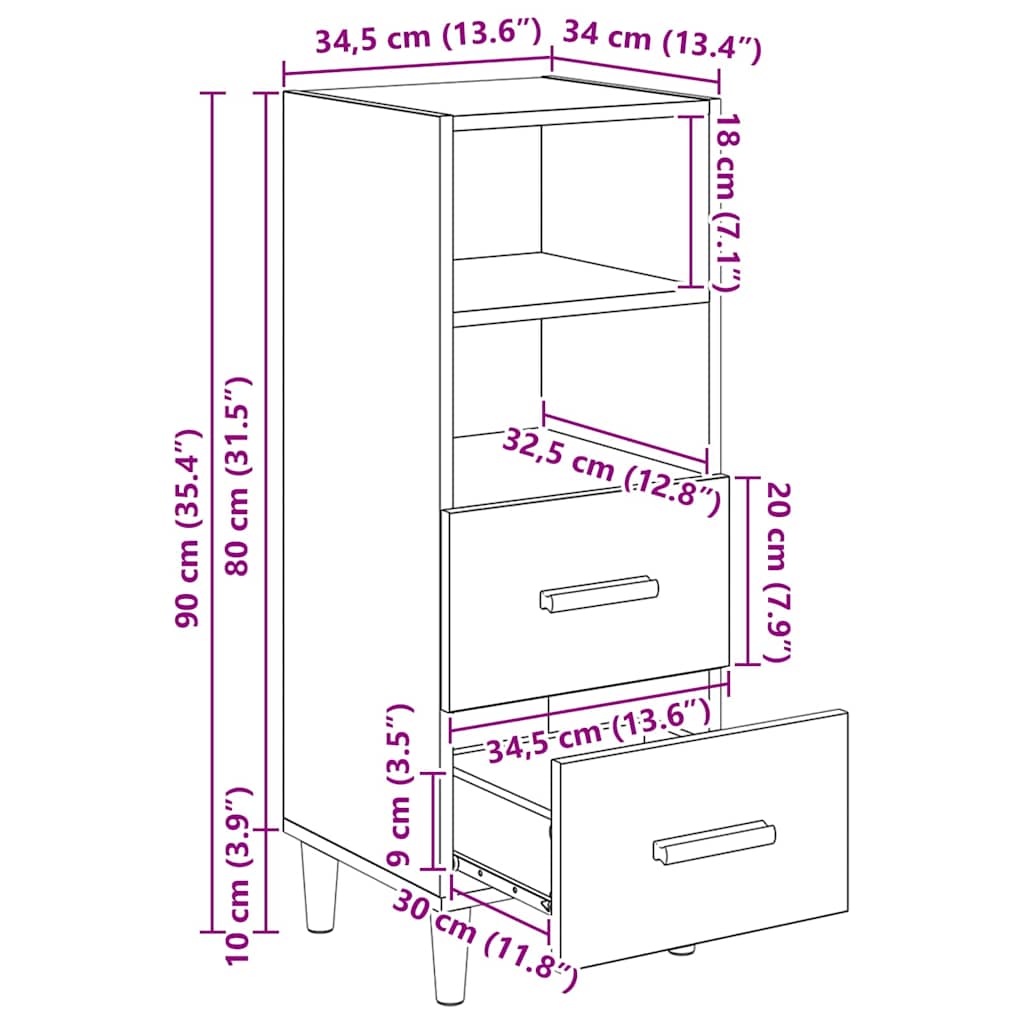 Kreveta Staro drvo 34 x 34.5 x 90 cm Konstruirano drvo