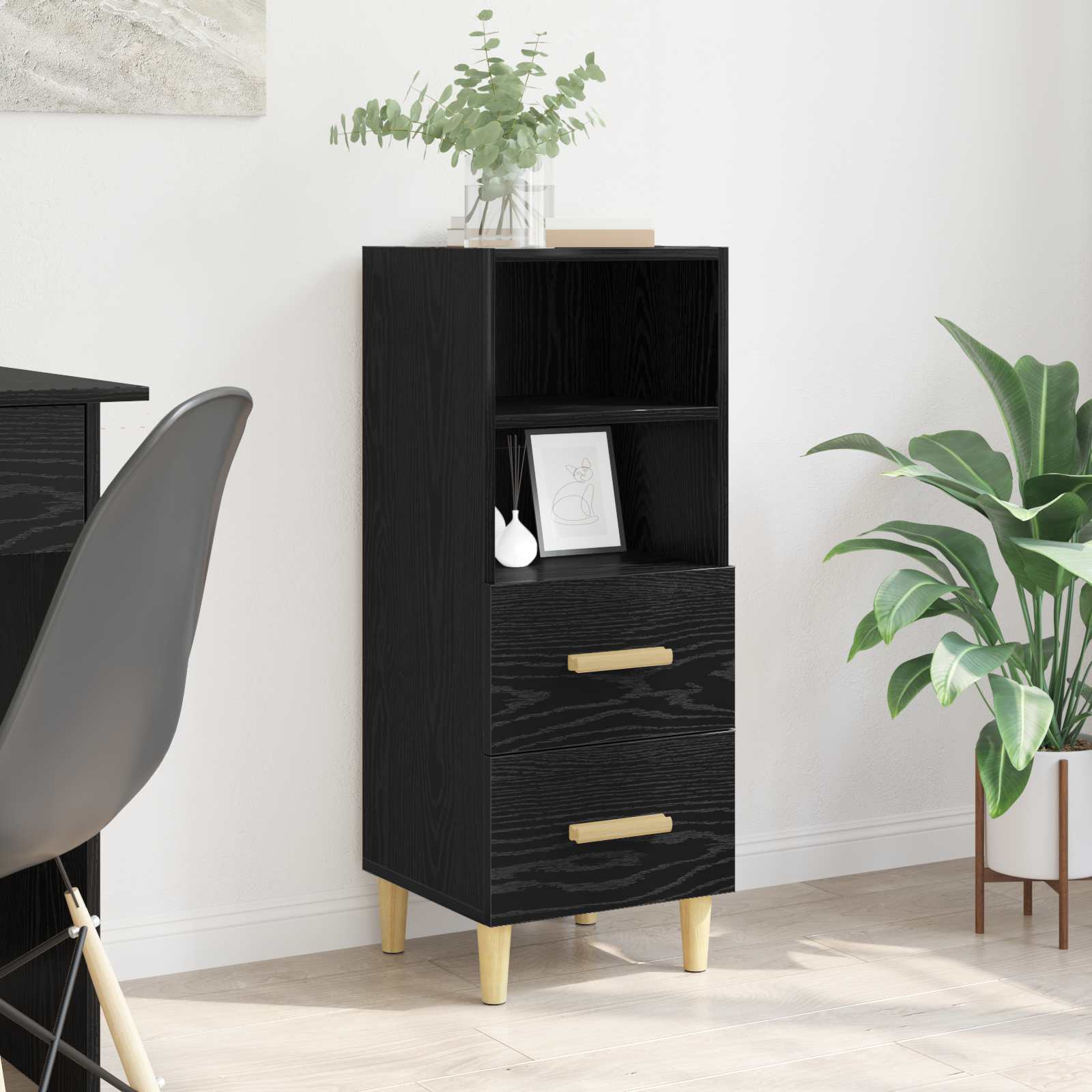 Kreveta Crni hrast 34 x 34.5 x 90 cm Konstruirano drvo