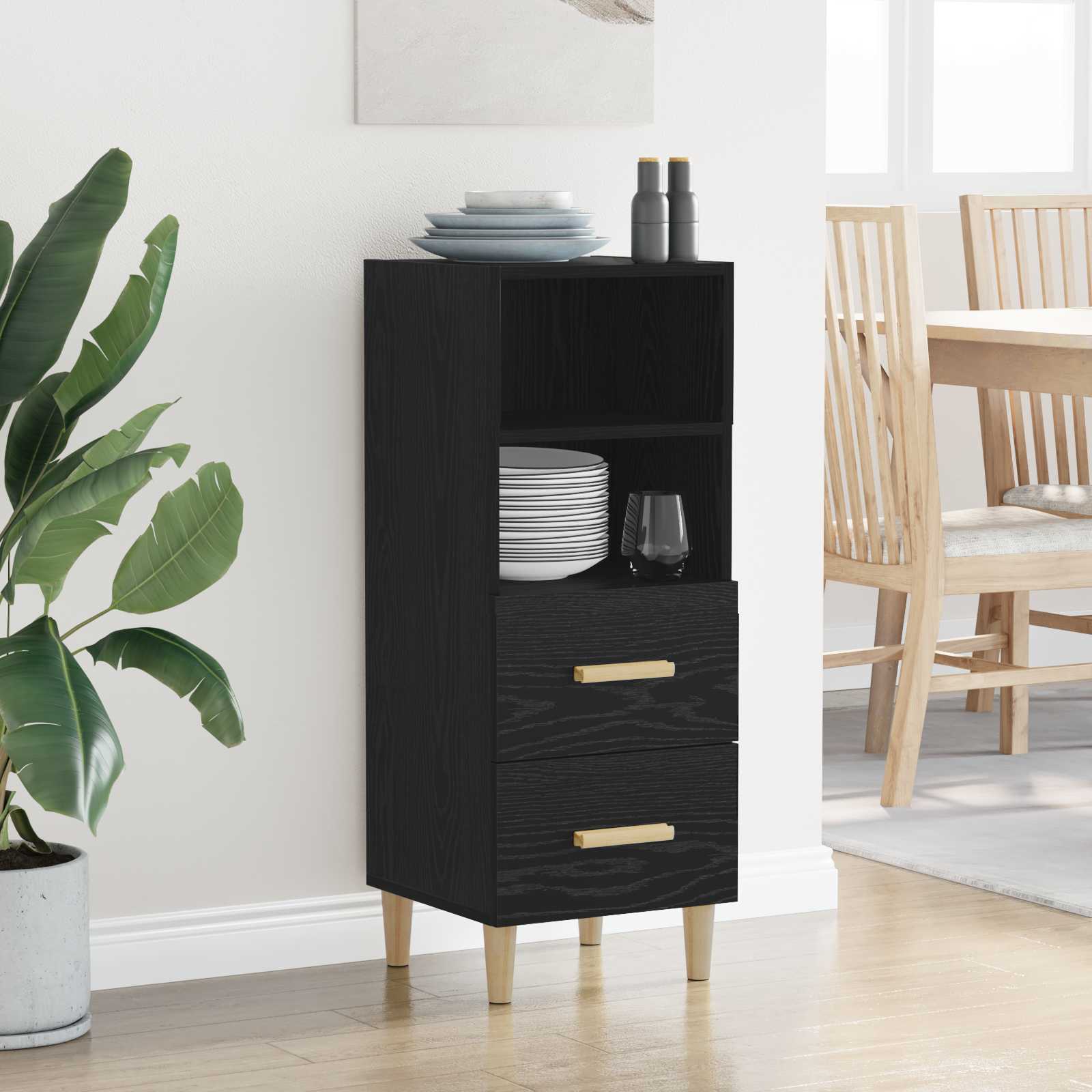 Kreveta Crni hrast 34 x 34.5 x 90 cm Konstruirano drvo