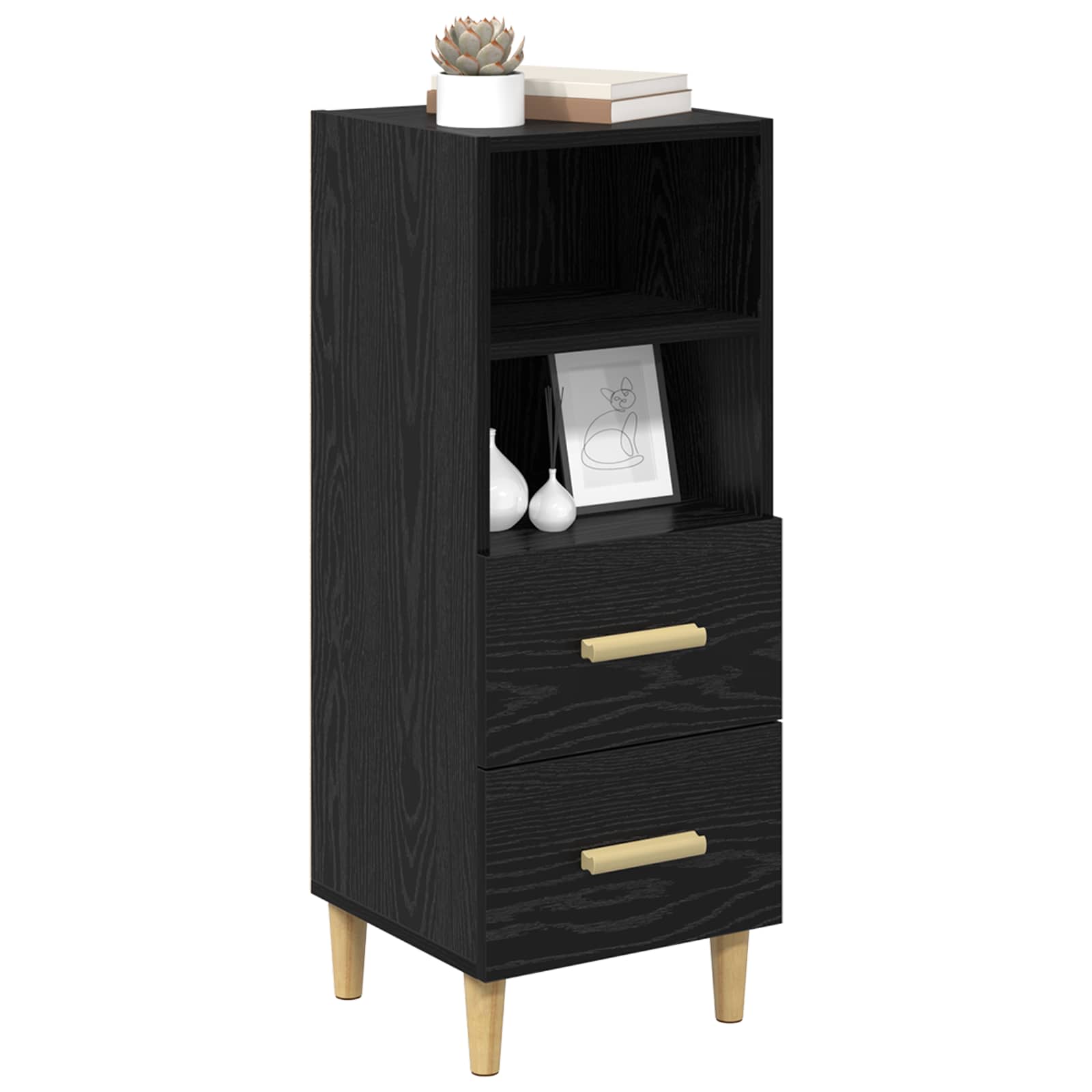 Kreveta Crni hrast 34 x 34.5 x 90 cm Konstruirano drvo