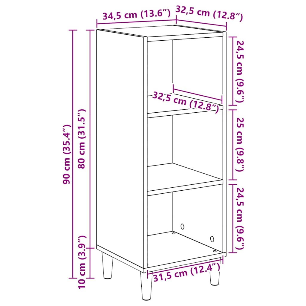 Kreveta Staro drvo 34,5 x 32,5 x 90 cm Konstruirano drvo
