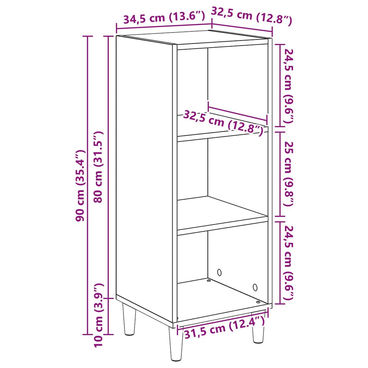 Kreveta Staro drvo 34,5 x 32,5 x 90 cm Konstruirano drvo