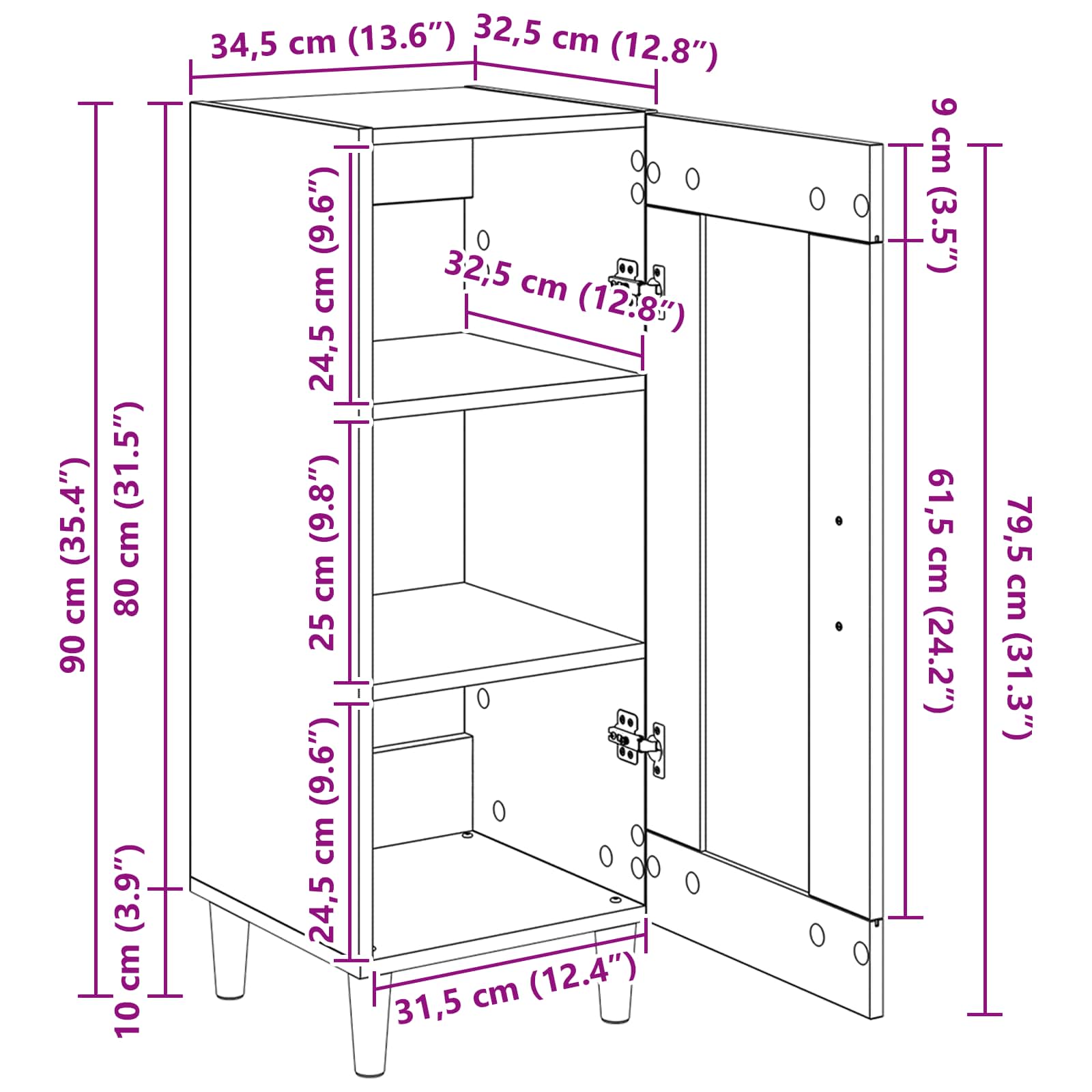Kreveta Staro drvo 34.5 x 32.5 x 90 cm Konstruirano drvo