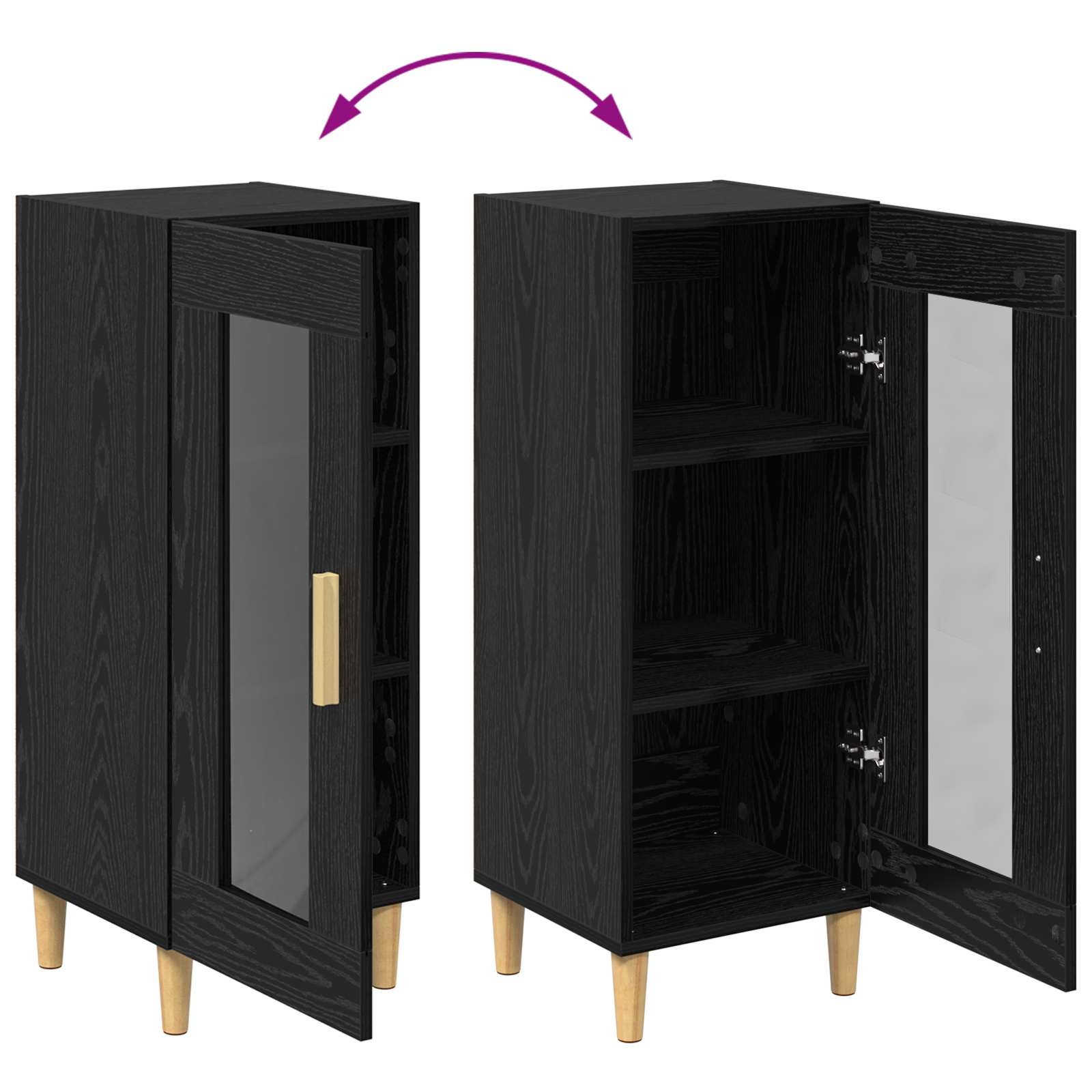 Kreveta Crni hrast 34.5 x 32.5 x 90 cm Konstruirano drvo