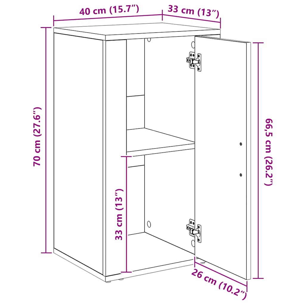 Kreveta Crni hrast 40 x 33 x 70 cm Konstruirano drvo