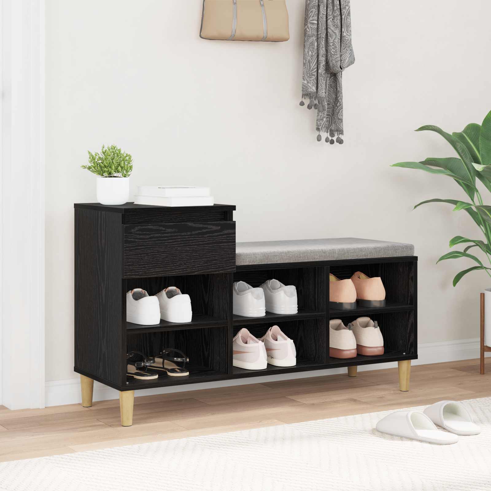 Ormar za cipele Crni hrast 102 x 36 x 60 cm Konstruirano drvo