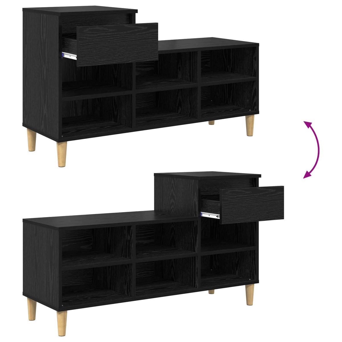 Ormar za cipele Crni hrast 102 x 36 x 60 cm Konstruirano drvo