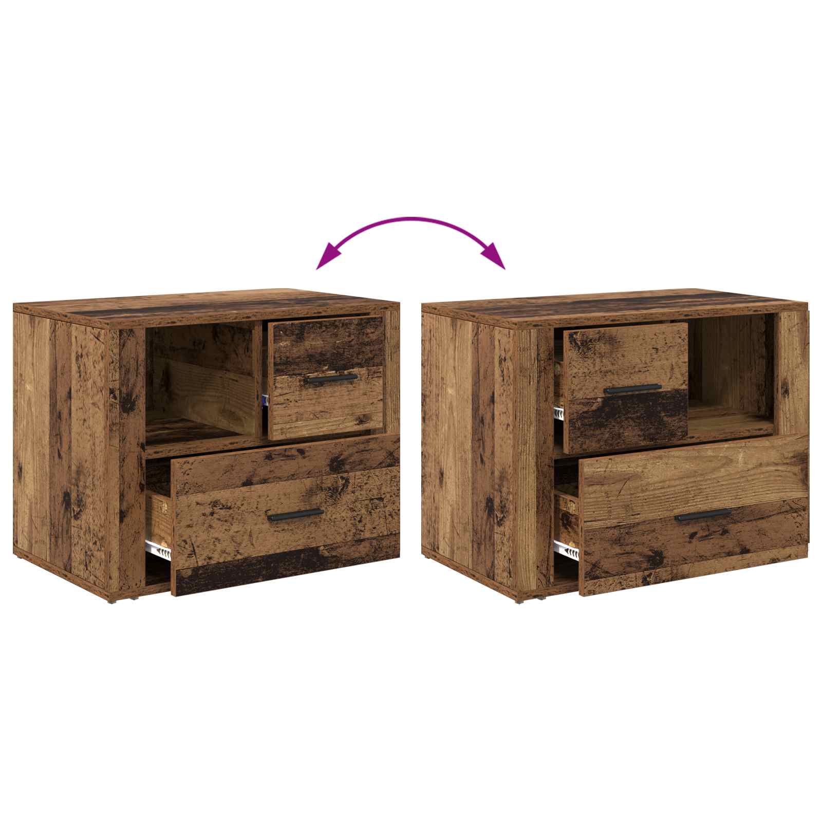 Noćni ormar Staro drvo 35 x 60 x 50 cm Konstruirano drvo