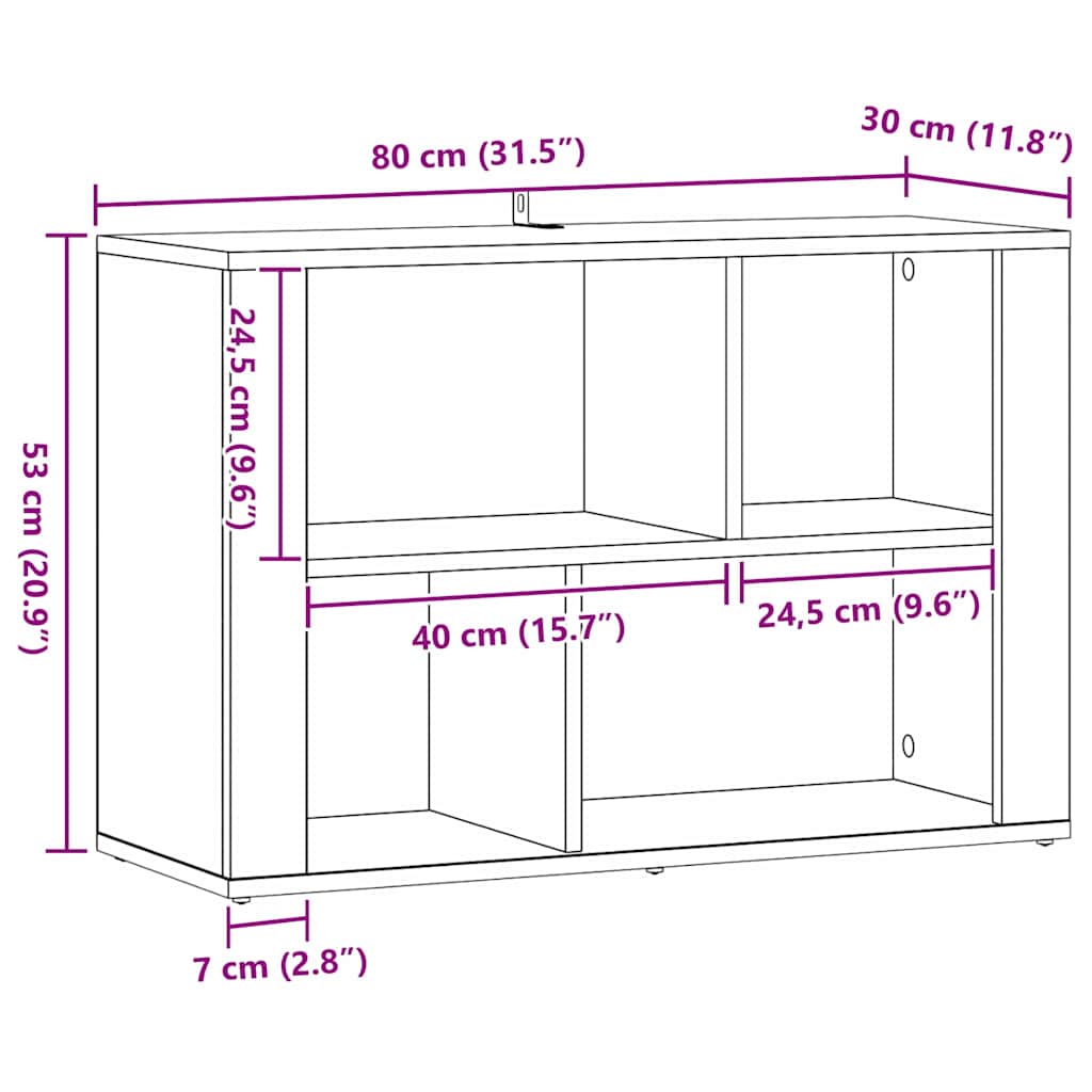 Kreveta Umjetnički hrast 80 x 30 x 53 cm Konstruirano drvo