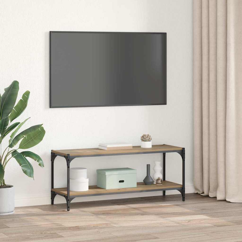 TV ormar Umjetnički hrast 100x33x41cm Obrađeno drvo i čelik