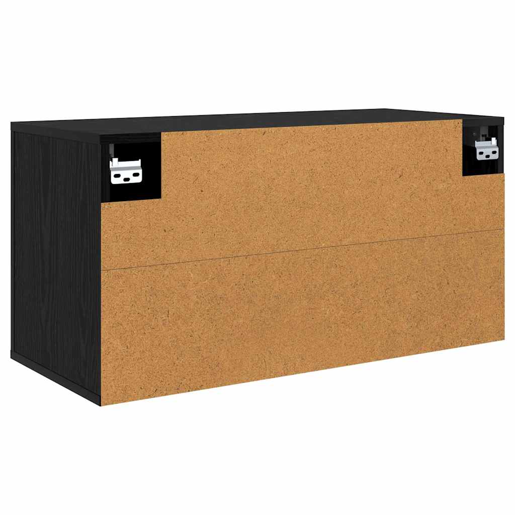 Ormar za TV montiran na zid Zidne Crni hrast 80 x 34.5 x 40 cm