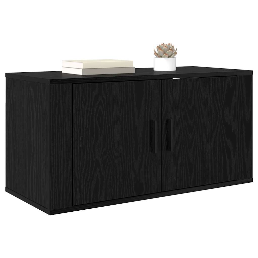 Ormar za TV montiran na zid Zidne Crni hrast 80 x 34.5 x 40 cm