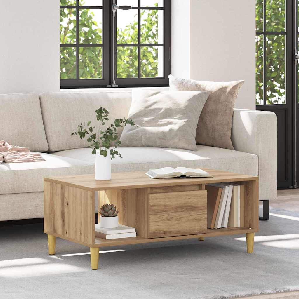 Stolić za kavu boja hrasta 90x50x36,5 cm konstruirano drvo