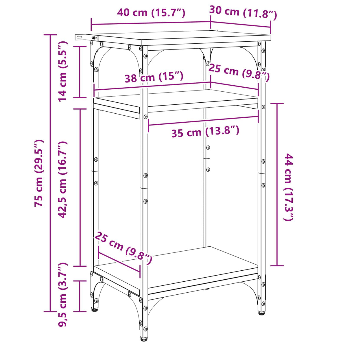 Bocni stol Staro drvo 40 x 30 x 75 cm Konstruirano drvo