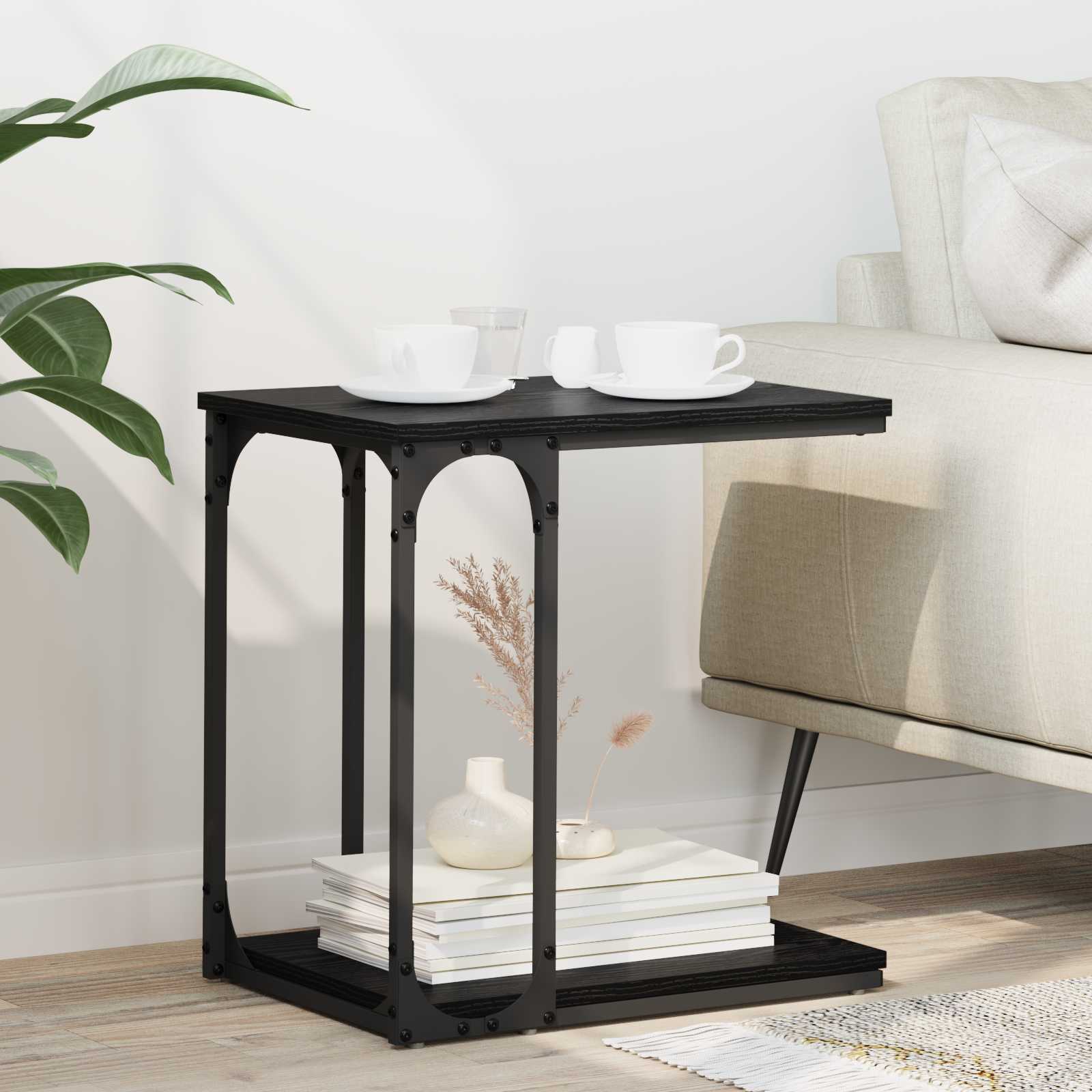 Bocni stol Crni hrast 50 x 35 x 52 cm Konstruirano drvo