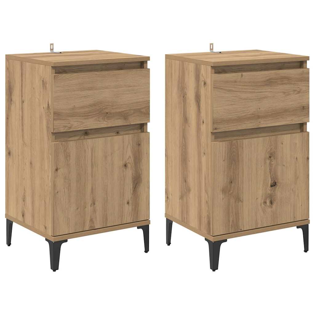 Noćni ormar s ladicama 2 pcs Umjetnički hrast 40 x 35 x 70 cm