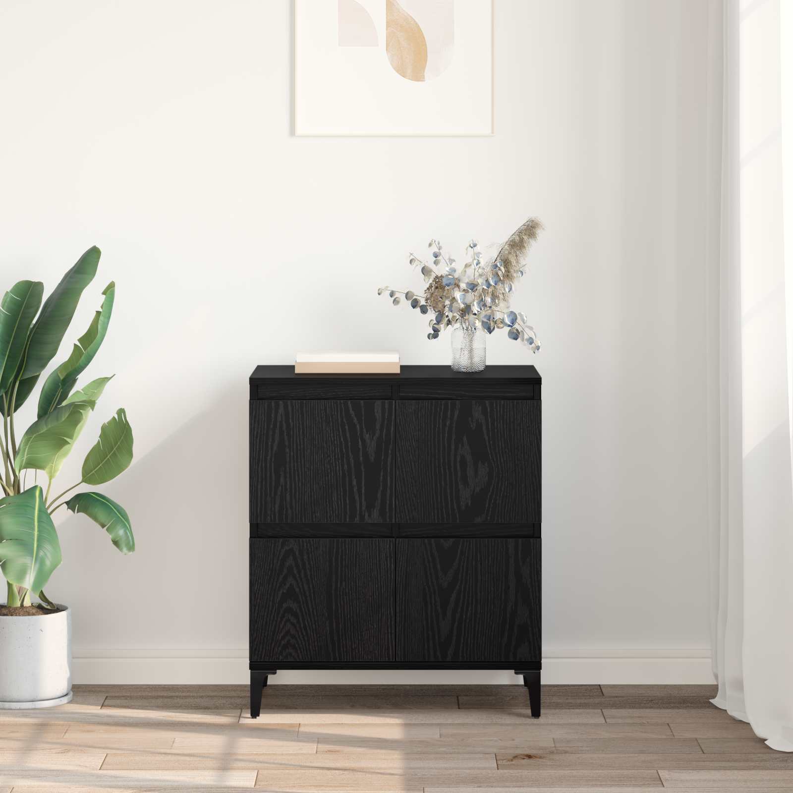 Kreveta Crni hrast 60 x 35 x 70 cm Obrađeno drvo i čelik