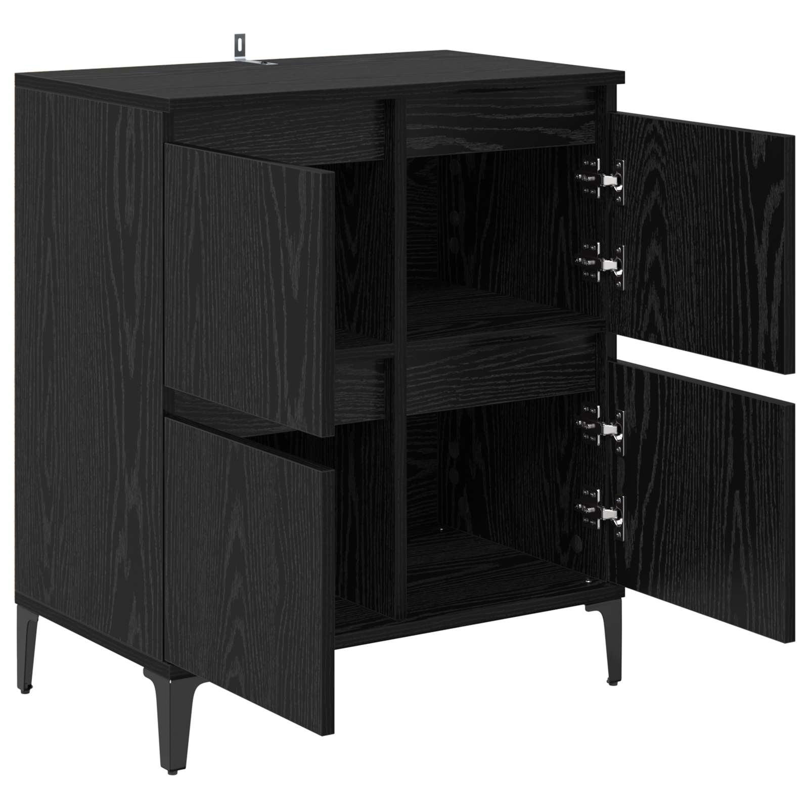 Kreveta Crni hrast 60 x 35 x 70 cm Obrađeno drvo i čelik