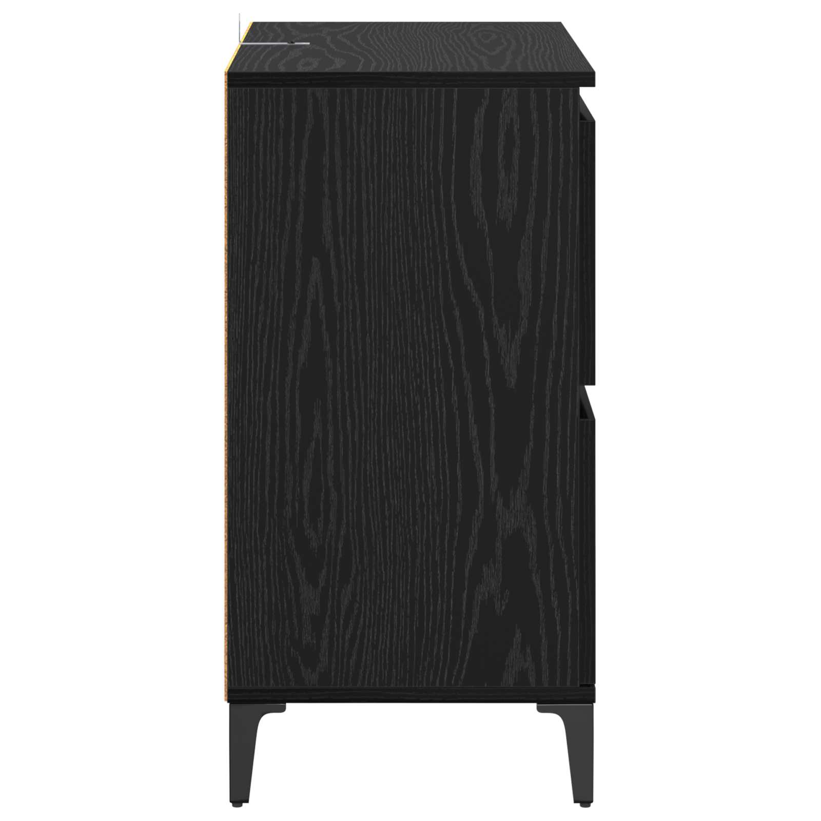 Kreveta Crni hrast 60 x 35 x 70 cm Obrađeno drvo i čelik
