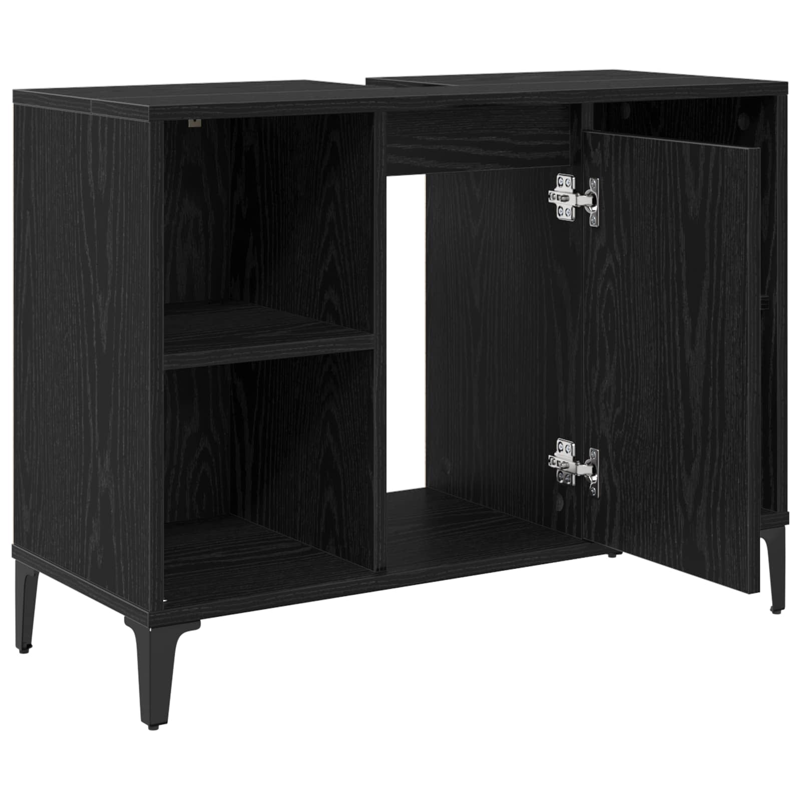 Ormarić za umivaonik s policom Crni hrast 80 x 33 x 60 cm