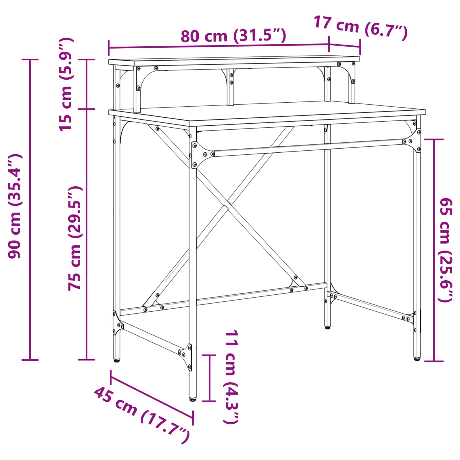 Stol Umjetnički hrast 80 x 50 x 90 cm Konstruirano drvo