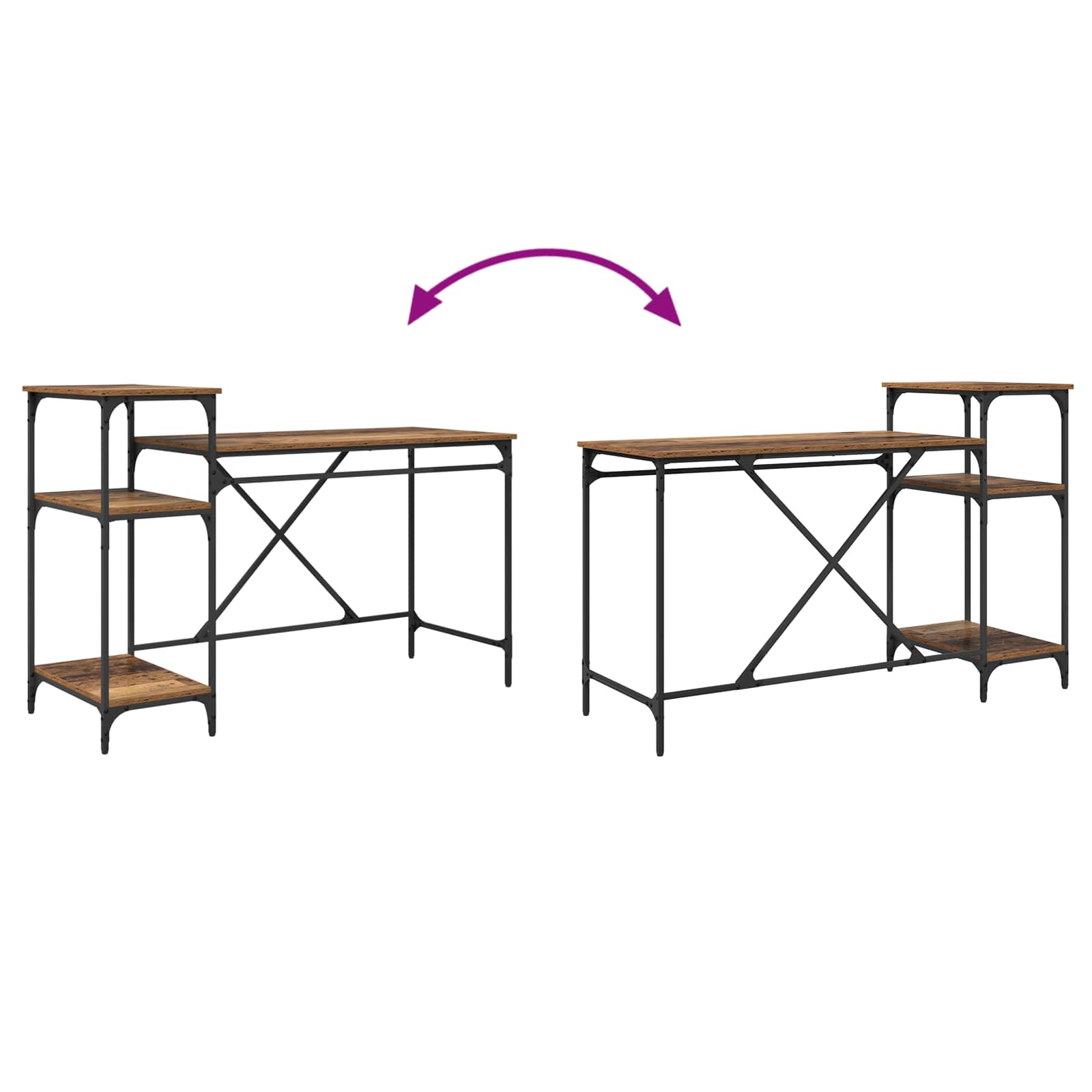 Stol Staro drvo 135 x 50 x 90 cm Konstruirano drvo