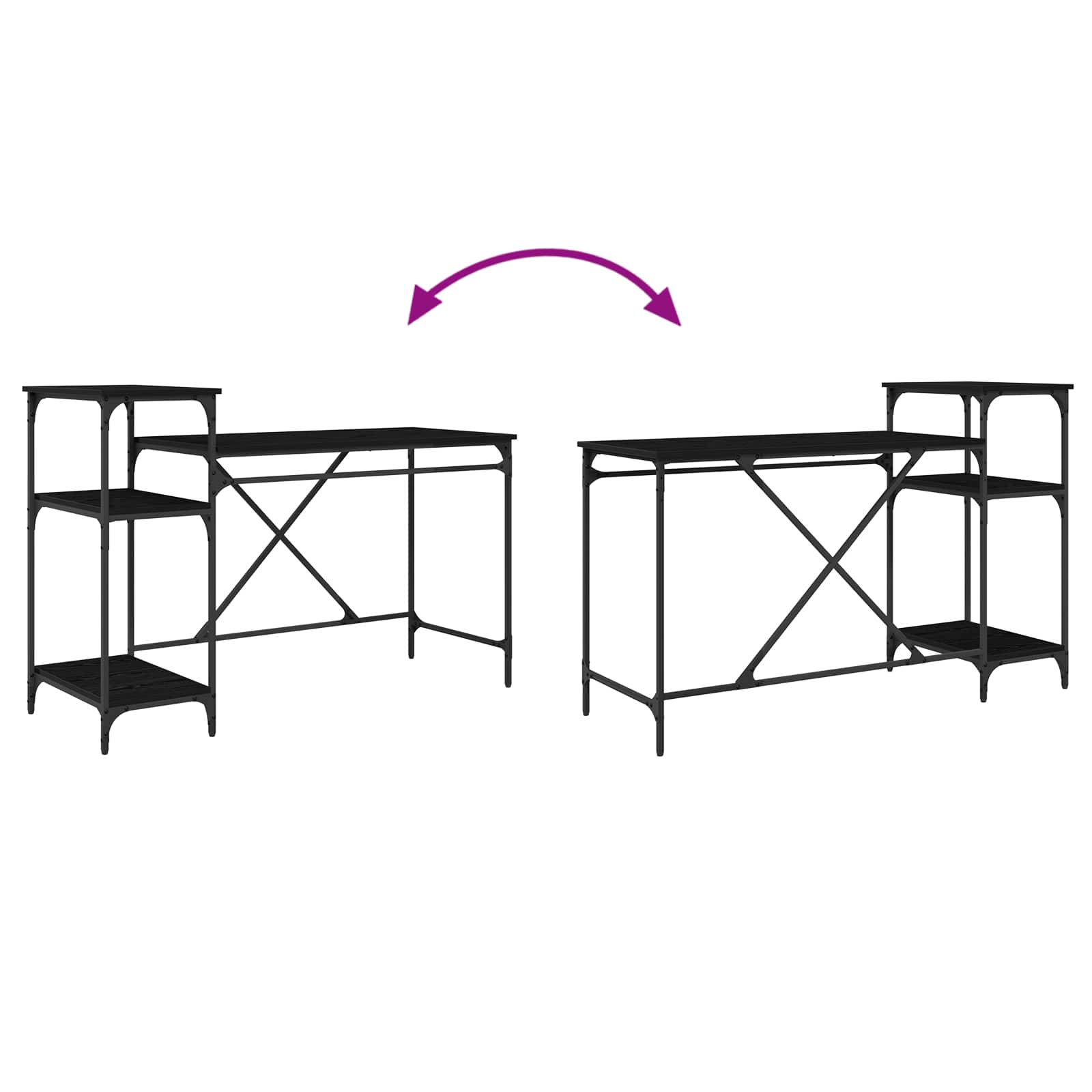 Stol Crni hrast 135 x 50 x 90 cm Konstruirano drvo