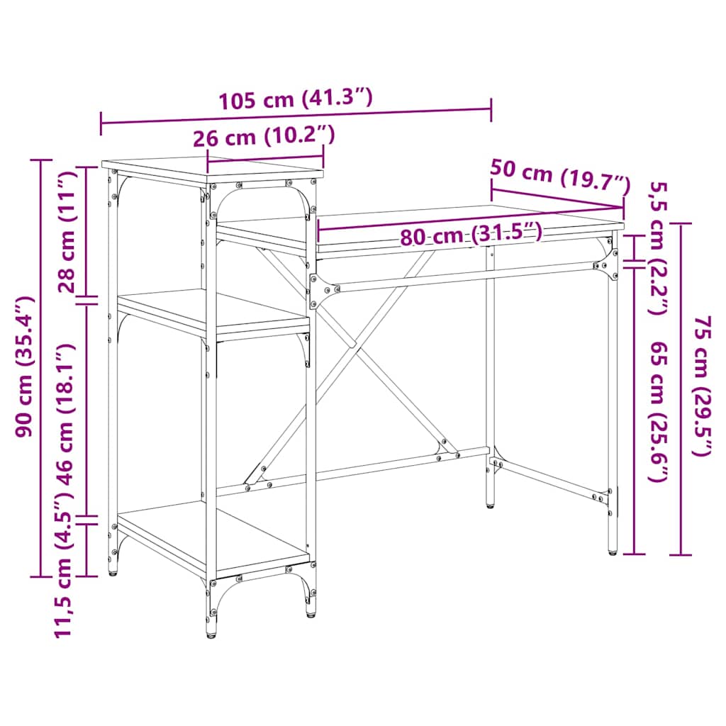 Stol Staro drvo 105 x 50 x 90 cm Konstruirano drvo