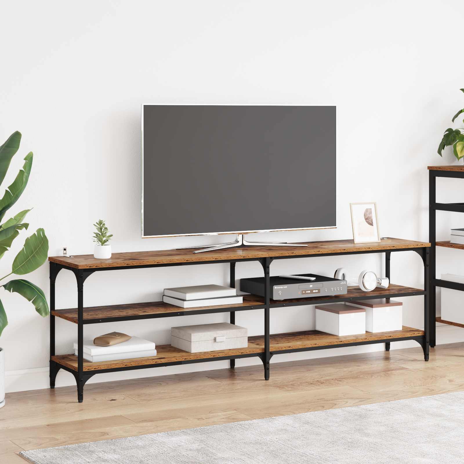 TV ormar Staro drvo 160 x 30 x 50 cm Obrađeno drvo i čelik